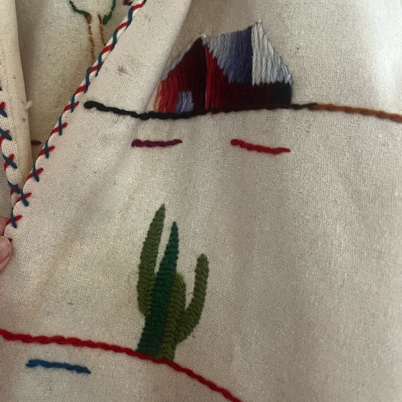 1940s Hand Embroidered Tourist Souvenir Festival Mexican Folk Wool Felt Jacket M - Picture 3 of 11
